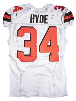 2018 Carlos Hyde Game Used Cleveland Browns Road Jersey Photo Matched To 9/16/2018 (Browns/Fanatics & Resolution Photomatching)